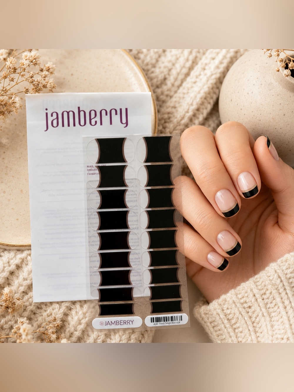 Jamberry Nail Wraps: French Twilight | Short Length | Buy 3 Get 1 Free
